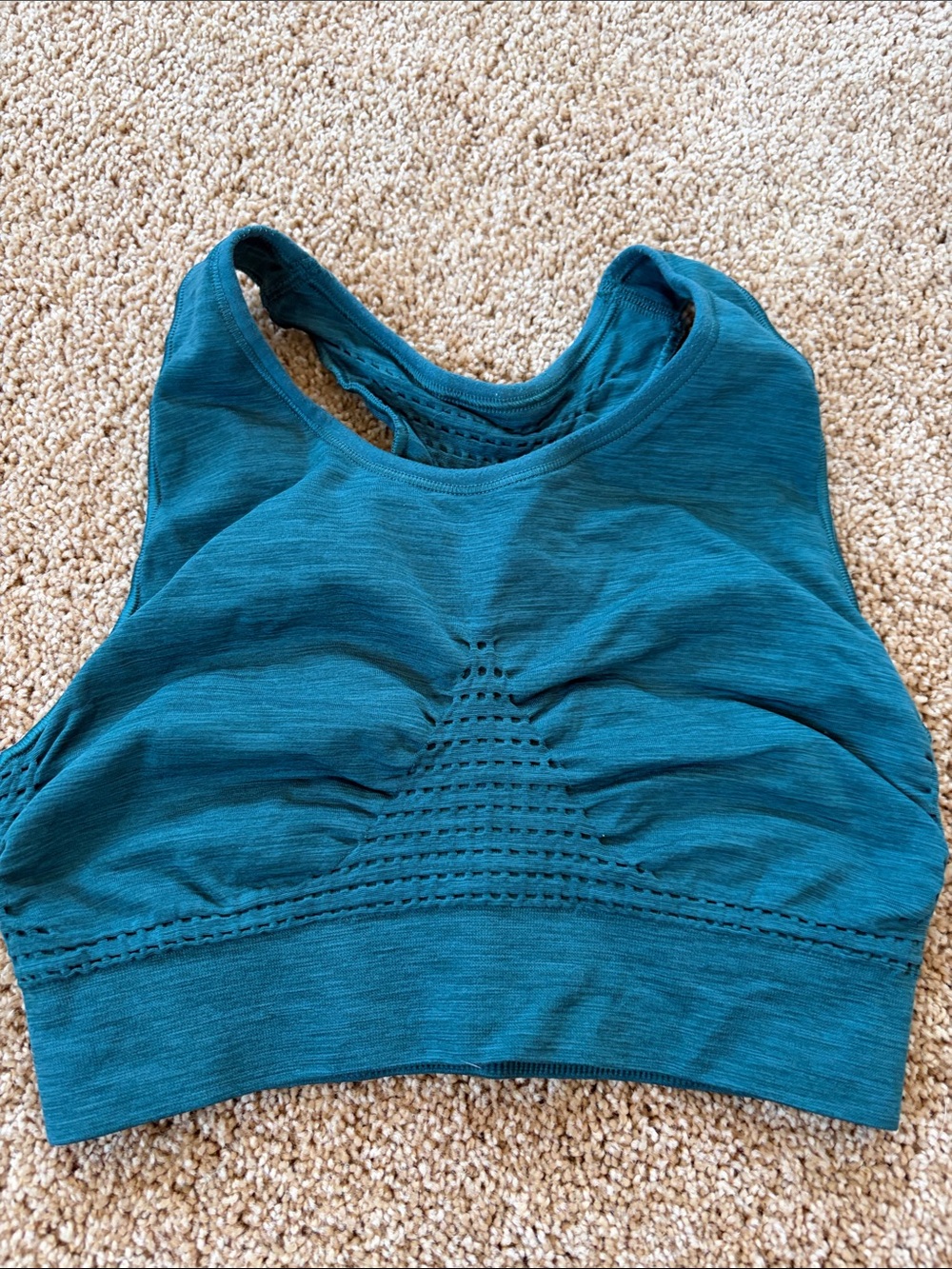 Sweaty Betty Dark Green Stamina Seamless Sports Bra EUC